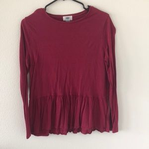 Maroon long sleeve top